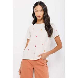 Lisa Todd Strawberry Fields T Shirt in Buff XS